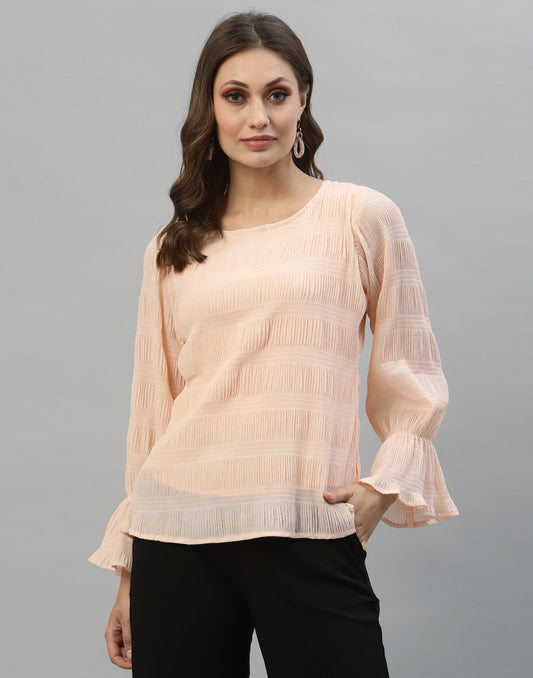 Peach Bell Sleeve Top