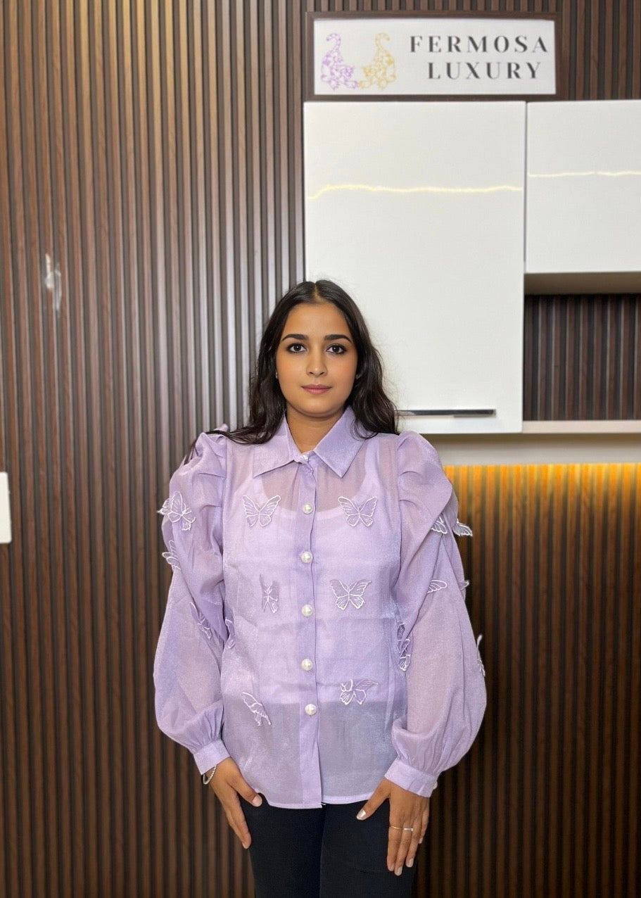 Lavender Flutter shirt